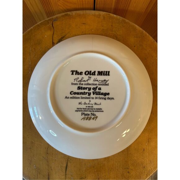 THE OLD MILL Robert Hersey Danbury Mint Plate Story of a Country Village 8" (512 - Picture 3 of 4